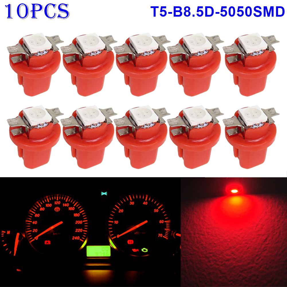 'The Best' 10pcs T5-B8.5D-5050smd LED SMD Lamp Gauge Speed Dash Bulb Dashboard Instrument Light 12V 889: Red