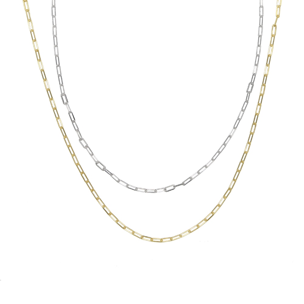 Gold silver color delicate 925 sterling silver classic square link chain necklaces for women Christmas jewelry