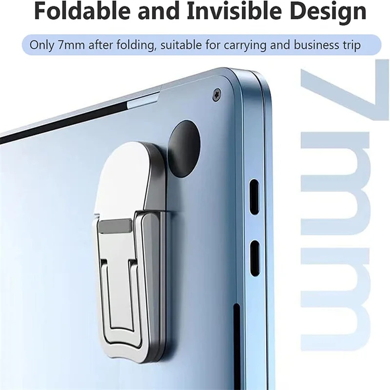 Support réglable pour mini ordinateur portable, support de téléphone pliable ultra-mince, support de lapmédication portable, support auto-adhésif invisible pour ordinateur portable, support de déclinaison