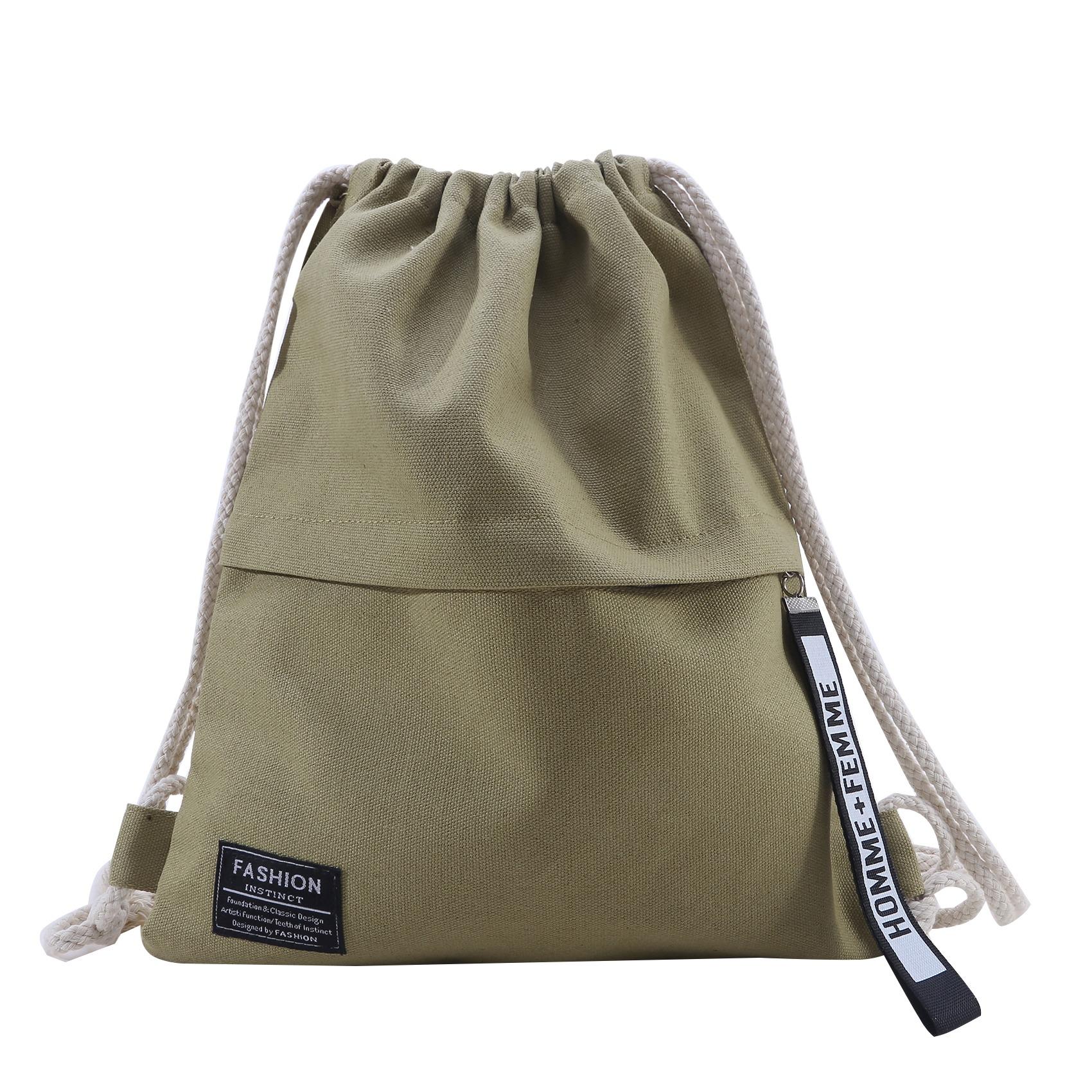 Canvas rugzak met trekkoord Mode School Gym Tas met trekkoord Casual String Knapzak Schoolrugzak voor tienervrouwen