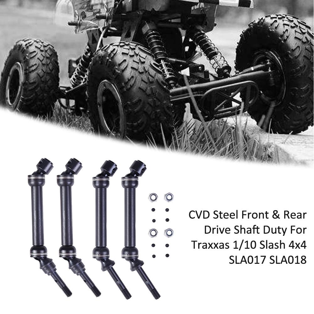 CVD Steel Drive Shaft - Front & Rear - Heavy Duty Metal - for Traxxas 1/10 Slash 4x4