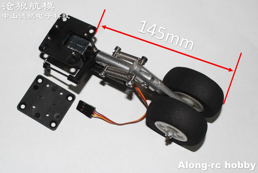 Rc-fly del 105mm -165mm næse, indtrækkeligt dobbeltfjeder, knælende landingsstel, eva-hjul til 3-5kg fly, gør-det-selv-modeller: Citrongul