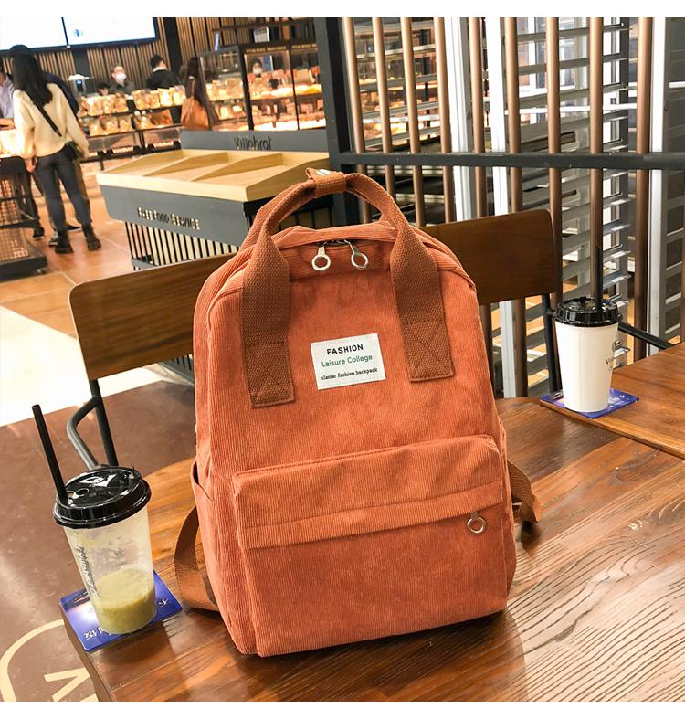 Trend Female School Bags Women Backpack College School Bagpack Harajuku Travel School Bags For Teenage Girls: Orange bagpack