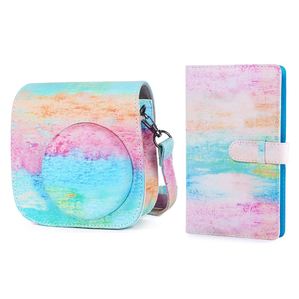 Für Fujifilm Instax Mini 11 9 8 + 8 Kamera Zubehör PU Leder Schulter Tasche Schutz Abdeckung fallen + Album instax Mini: Gelb