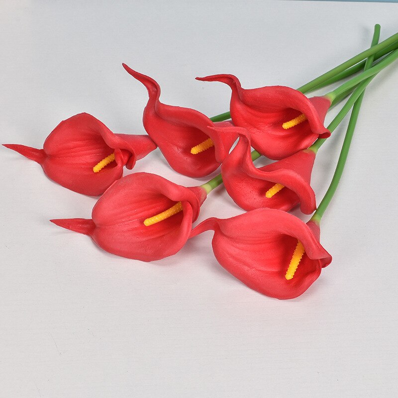 1Pcs Real Touch Calla Lelie Kunstbloemen Calla Lelie Boeket Voor Bruiloft Boeket Bruids Thuis Bloem Decoratie