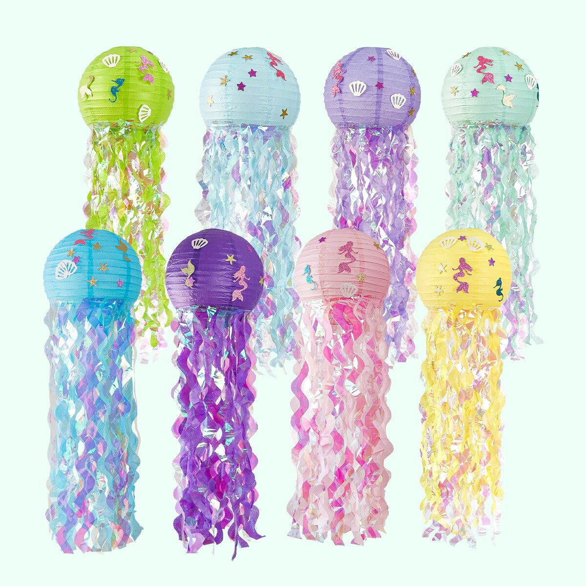 Mermaid Theme Party Decor DIY Jellyfish Paper Lantern Under The Sea Party Decor Girl Mermaid Birthday Decorations Litte Mermaid