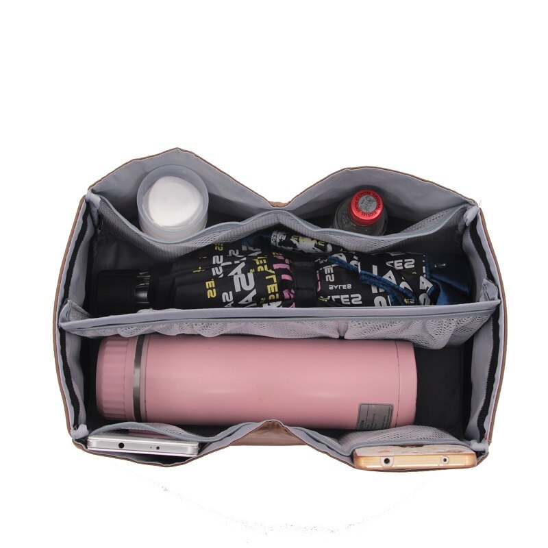 Bag in bag Handtas Portemonnee Purse Organizer Insert Tote Pakket Tas voor Vrouwen Fit Speedy 25 & 30 & 35; koffie Kleur