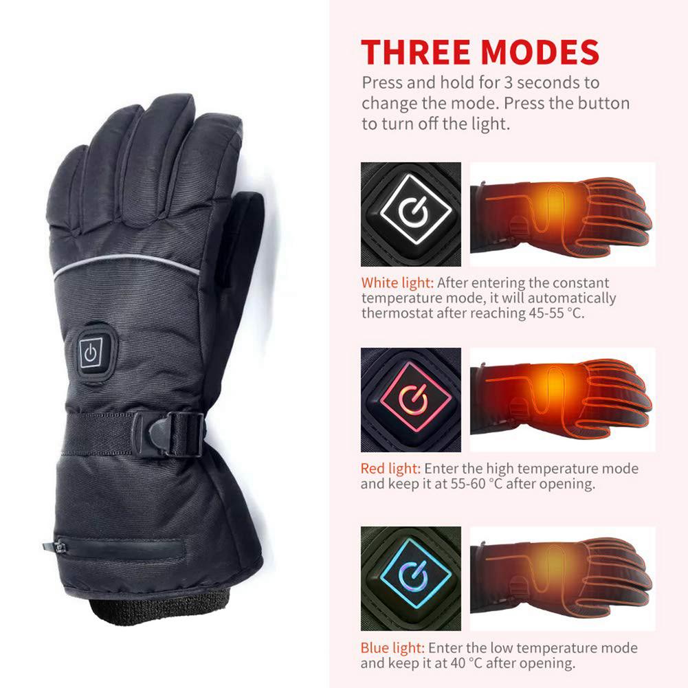 Ski Gloves Three-speed Thermostat Electric Heating Gloves 4000 MAh Rechargeable Lithium Battery Heating Gloves To Keep Warm