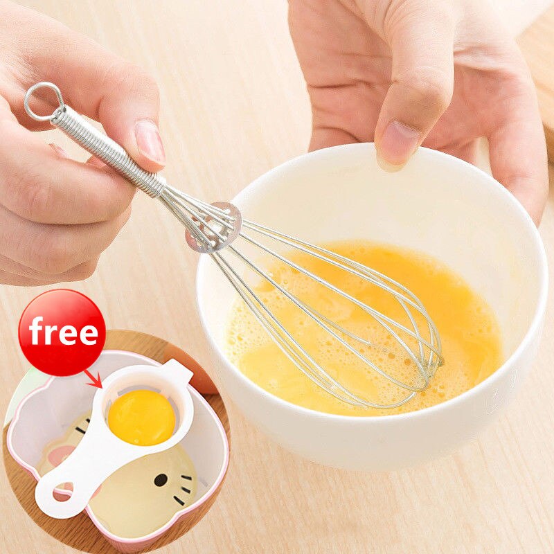 Semi Automatic Egg Beater Stainless Steel Manual Rotating Mixer Self Turning Egg Stirrer Kitchen Baking Accessories Egg Tools: Style 2