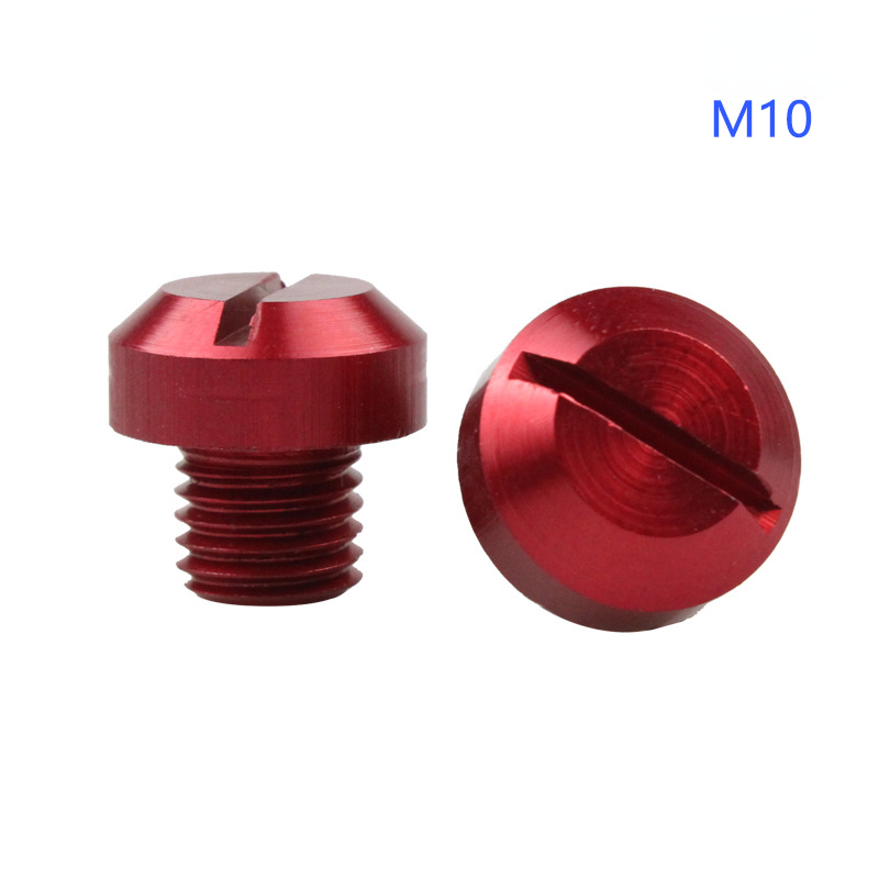 2 pezzi M10 antiruggine moto in alluminio CNC specchietto retrovisore foro tappi viti supporto specchietto retrovisore accessori moto: Rosso