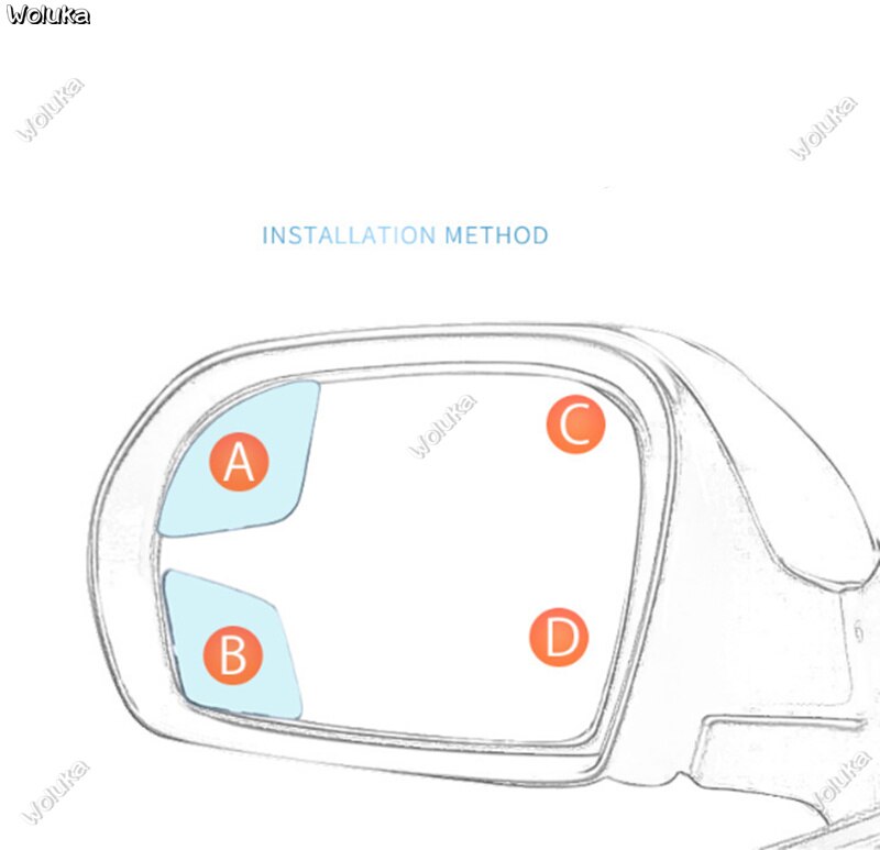Auto achteruitkijkspiegel omkeren kleine ronde spiegel groothoeklens waaiervormige verstelbare reflecterende extra spiegel CD50 Q04