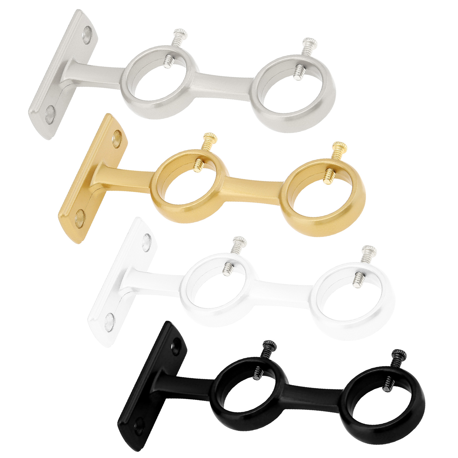 Support de tringle à rideau, 1 pièce, crochets de tringle à rideau à Double trou, Base en alliage d'aluminium, crochet épais pour chambre