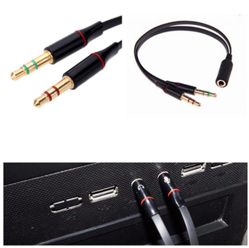 Splitter Hoofdtelefoon Jack 3.5 Mm Stereo Audio Y-Splitter 2 Female Naar 1 Male Kabel Adapter Microfoon plug Voor Oortelefoon