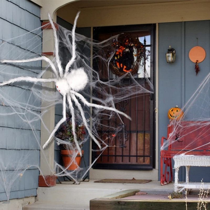 Halloween decoratie, spinnenfeest accessoires, decoraties voor buiten, voor thuis, festival, griezelrekwisieten, spookhuis, spinnenweb evenementen