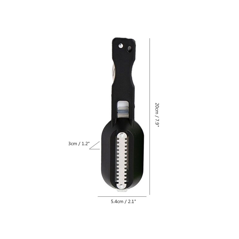 2 In 1 Plastic Fishing Scale Brush Built-in Fish Cutter Fish Skin Brush Scraping Fast Remove Fish Knife Cleaning Scaler Scraper: Black