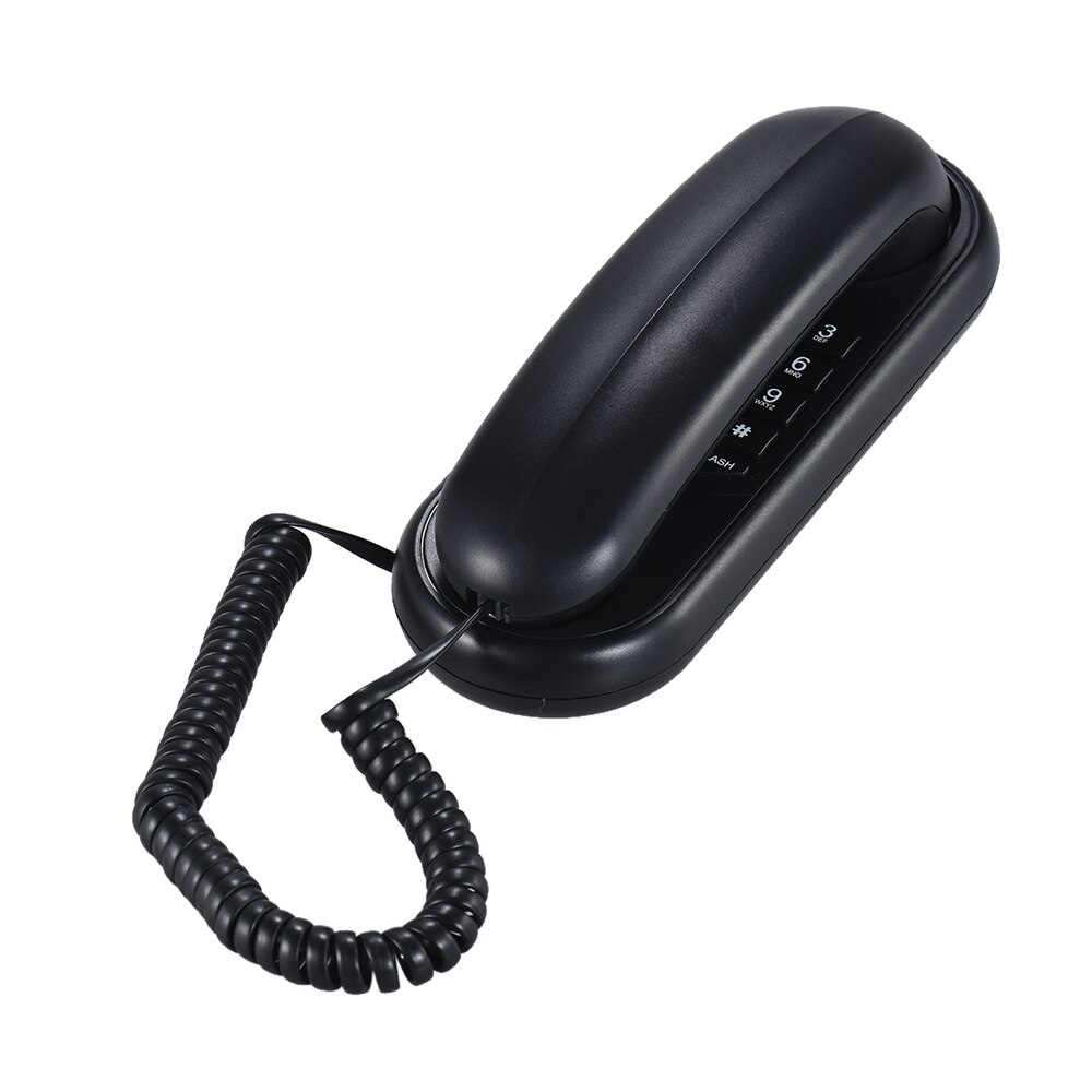 Portable Corded Telephone Phone Pause/ Redial/ Flash Wall Mountable Base Handset for House Home Call Center Office Company Hotel: Black