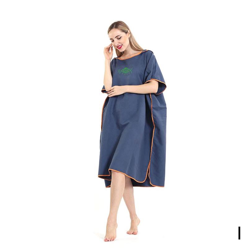 Absorbent Cloak Of Beach Hooded Gown Is Easy To Put On And Take Off: I