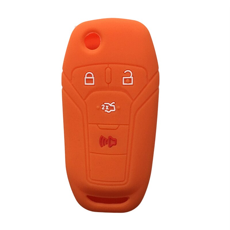 Car Key Cover Shell Skin Holder for Ford Fusion Mustang Fusion Fiesta Remote Flip Keys Case for Keychain Alarm: orange
