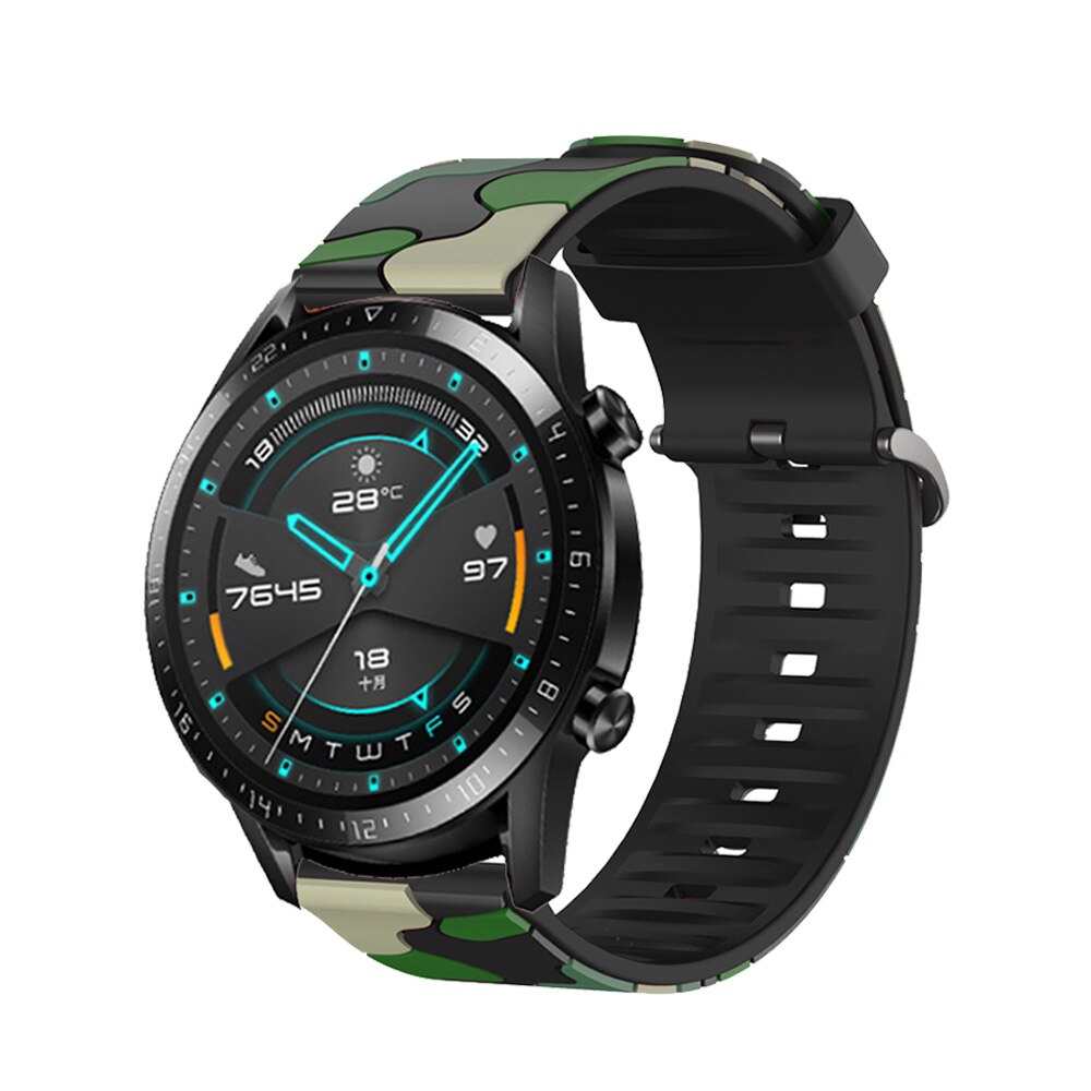 Bracelet Sport intelligent à motif de Camouflage, pour Huawei Watch GT 2 2e GT2, 42mm 46mm, 20mm 22mm