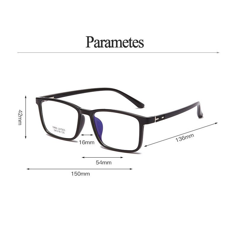 Retro Ultralight Rectangle Spectacles Plastic Frame Glasses Full Rim Anti-Blue Ray Eyewear Unisex