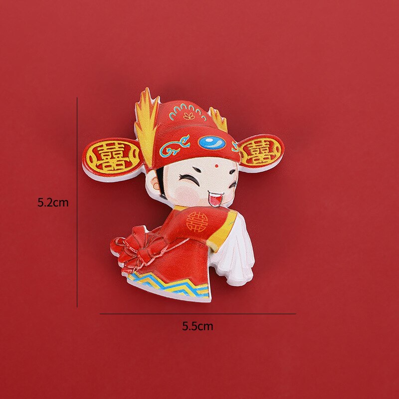 Chinese Style Cute Fridge Magnet Decor The Bride and Groom Magnet Wedding Decoration Chinese Dragon Dances Lion Year: Groom