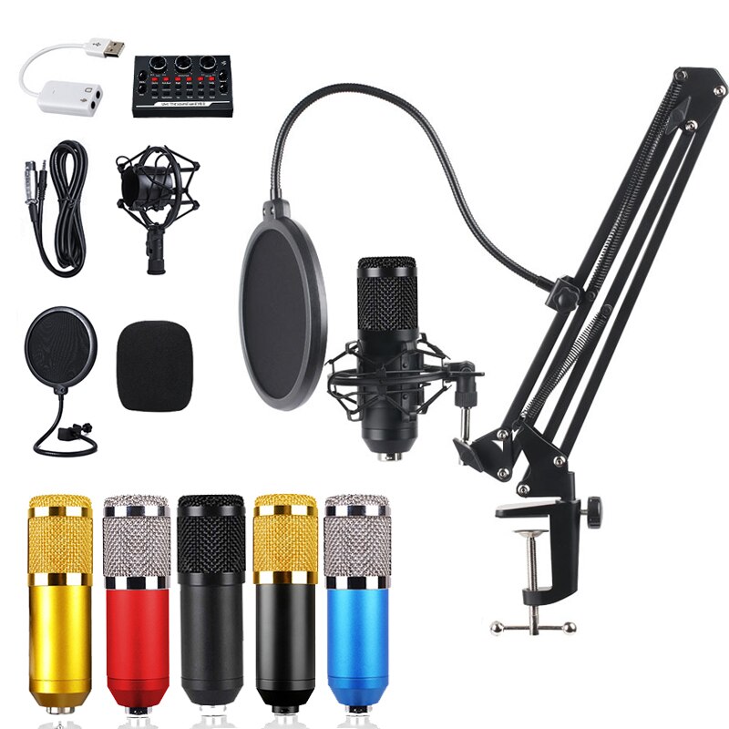 microfone bm 800 Studio Karaoke Microphone Sound Card Kit microfone bm800 Condenser Recording Microphone For computer PC