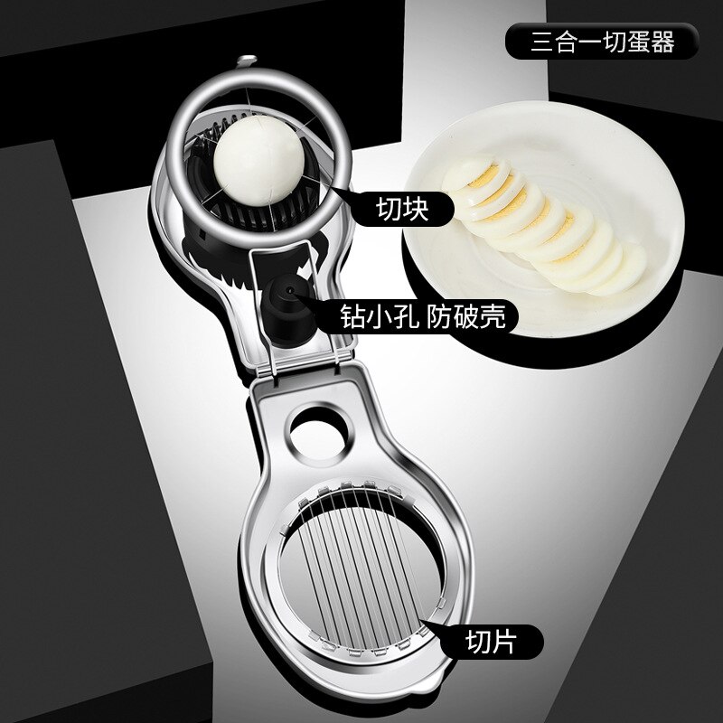 Roestvrij Staal Ei Slicer Manual Fruit Ei Cutter Divider Gekookte Eieren Splitter Salade Sandwich Gereedschap Keuken Gadgets