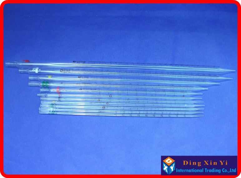 (5 pieces/lot) 0.2ml Glass measuring Pipette with coding gand,glass burette,resolution 0.002ml,graduated pipette