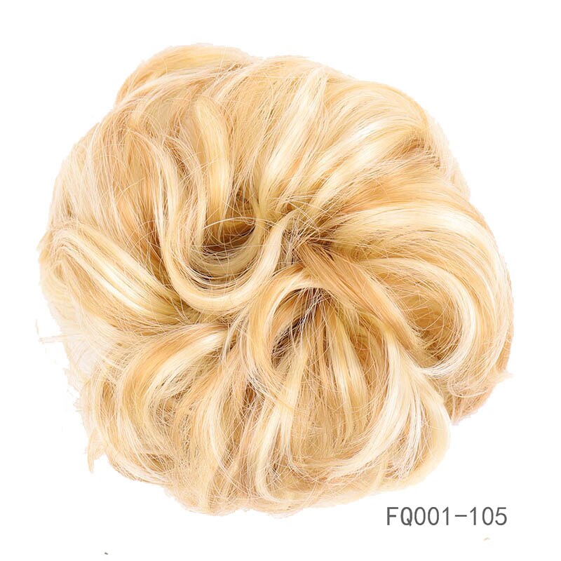 LVHAN Women's Curly Chignon With Elastic Rubber Band Synthetic Scrunchie Wrap Hair Messy Bun Hairpieces: FQ001-105