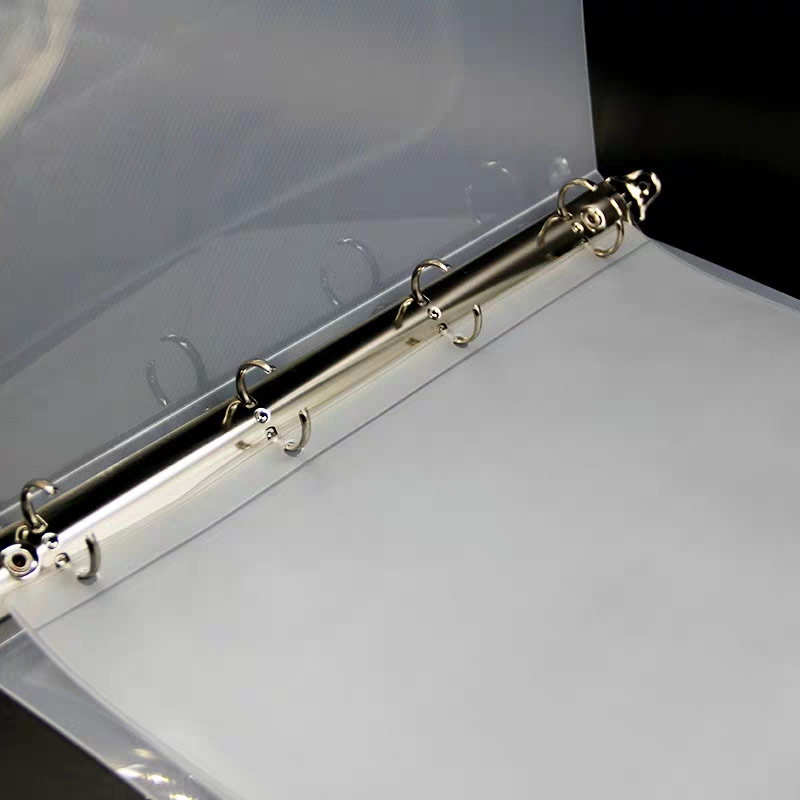 10pcs/lot Clear Transparent Plastic Package PVC Storage Card Holder for A4 Binder Rings Notebook 4 Hole Zipper Bag Spiral Filler