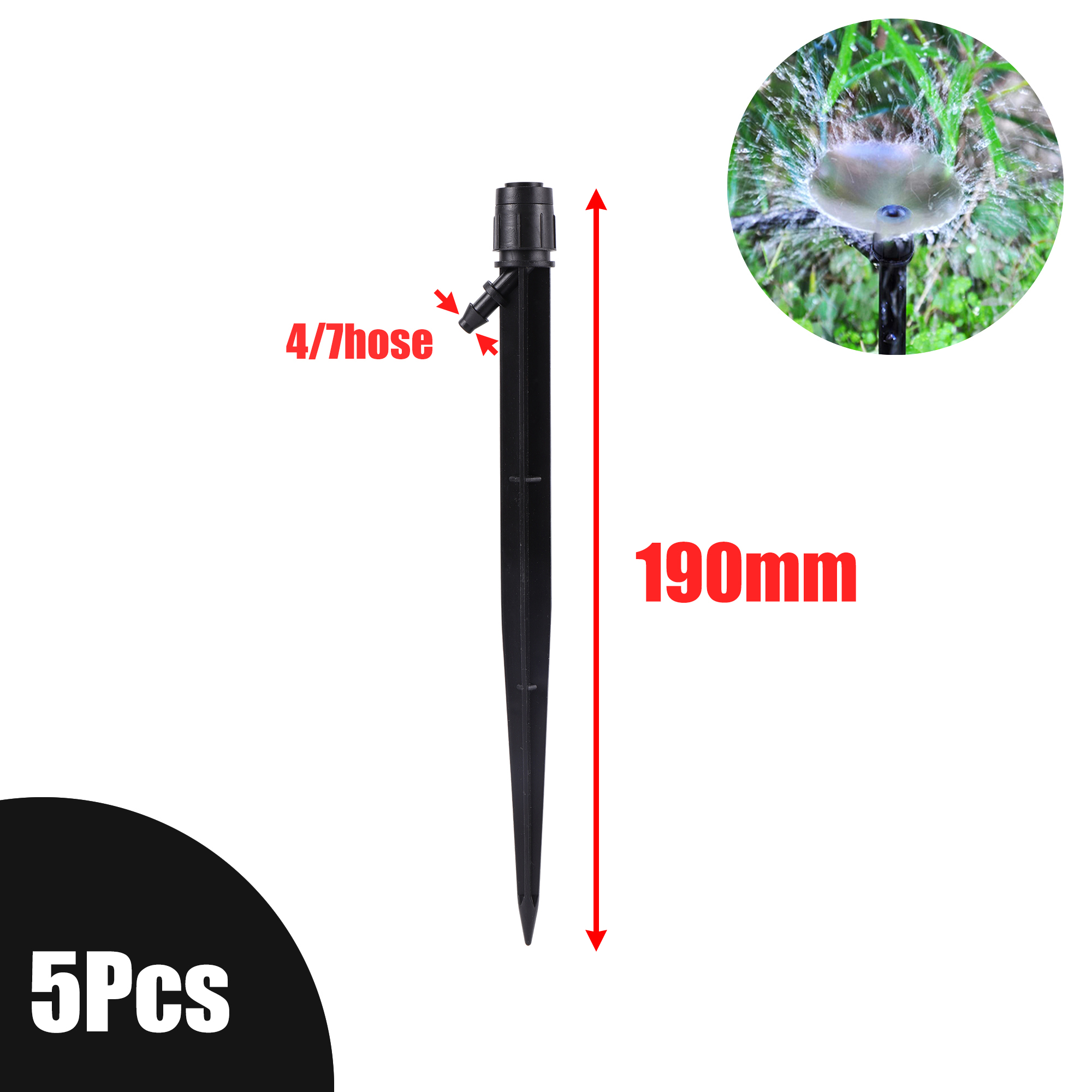 5Pcs 4/7 Garten Schlauch Bewässerung Eddy Fluss Sprinkler 13/17/19/26cm Bewässerung Tropf Einsätze boden 360 Grad Einstellbar Sprinkler: Lila