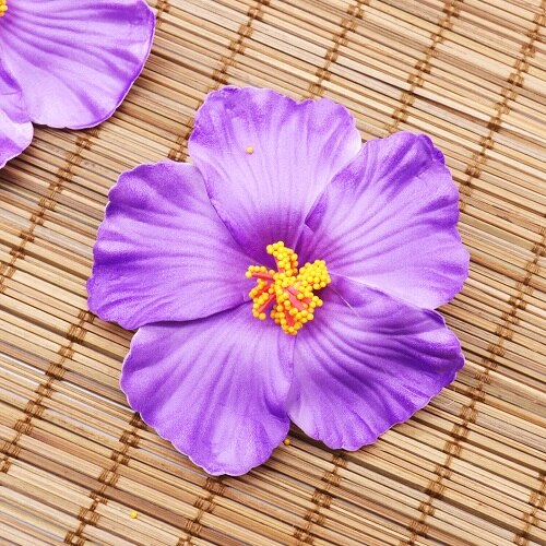 BIT.FLY 10PCS Hawaii party Hibiscus flowers Summer party DIY decorations Artificial PE hibiscus flower Hula girls headwear: Purple