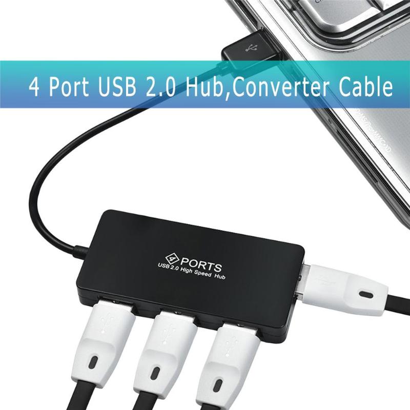 4 -poorts usb 2.0- hub usb-poort usb-hub draagbare hub usb-splitter adapterconverter voor apple macbook air computer laptop pc tablet