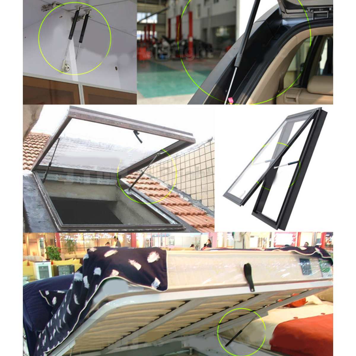 2pcs 800N 300/350/400/450/500/600mm Gas Strut Bars Gas Spring Support Boot Bonnet Car Caravans Doors Windows Hatches Boat Bus