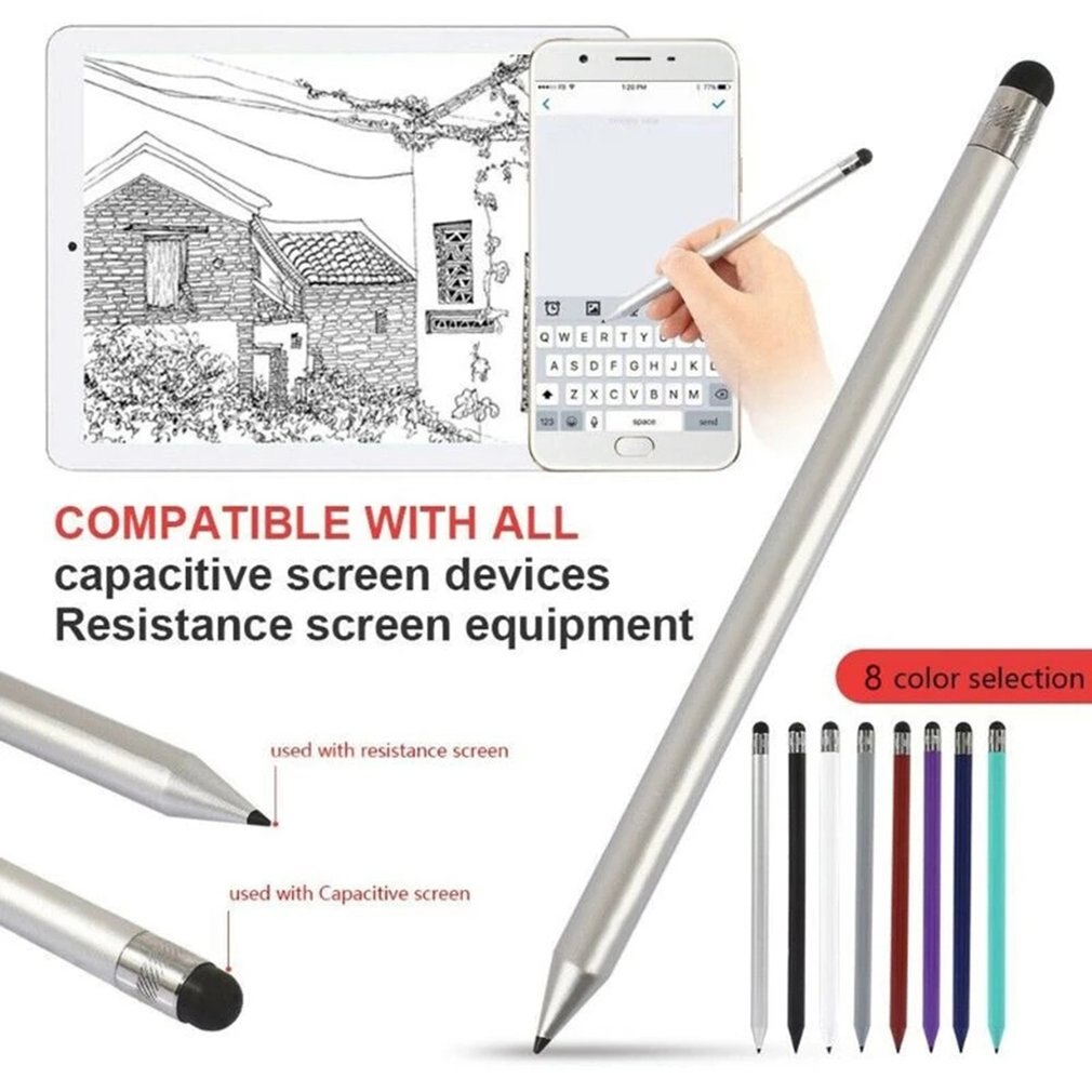 Retro Round Thin Tip Touch Screen Pen Capacitive Stylus Pen Replacement for ipad Mobile Phones Tablet Accessories