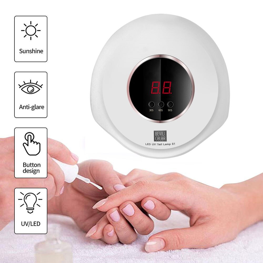 Lámpara LED de 90W para uñas, secador de uñas con dos manos, 30 Uds. LED UV para curar esmalte de uñas de Gel UV con detección de manicura, herramienta de salón # ET-865