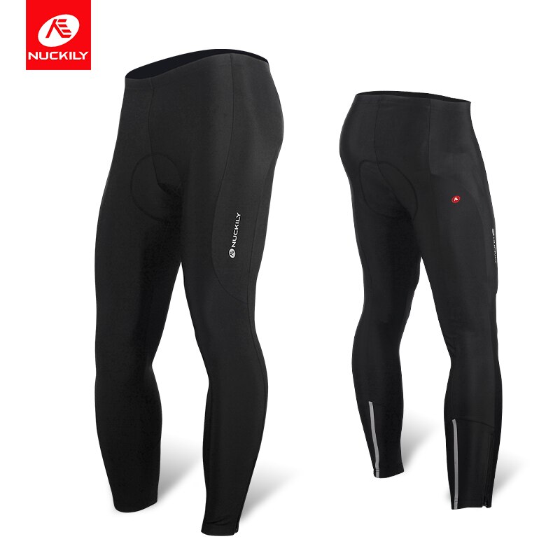 NUCKILY mallas de bicicleta almohadilla de Gel pantalones de ciclismo largos de otoño ropa deportiva reflectante ropa de bicicleta MM007: XXL