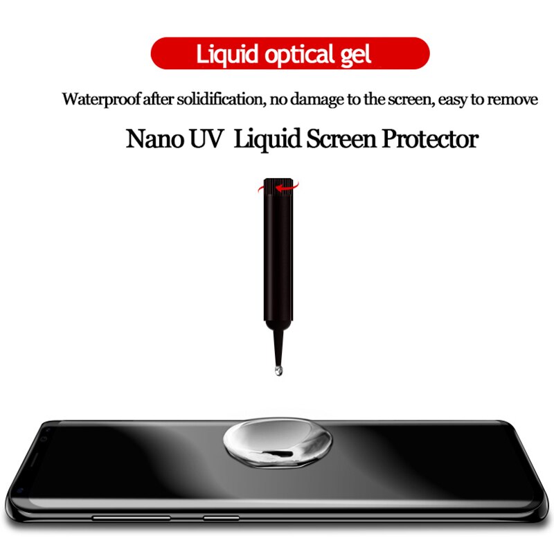 9D UV Liquid Curved Full Glue Tempered Glass For Samsung Galaxy S8 S9 Plus Note 8 9 S7 Edge Cover Screen Protector Glass Cover