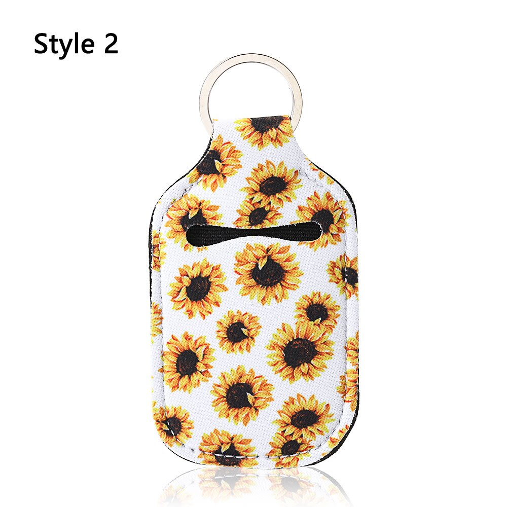 Empty Travel Bottle Keychain Holder Refillable Containers Reusable Bottles with Keychain Carriers 30 ml Flip Cap Bottle Cover: style 2