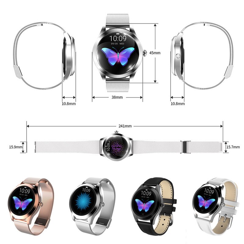 IP68 étanche montre intelligente femmes surveillance du sommeil moniteur de fréquence cardiaque lonvement Smartwatch KW10 Bracelet pour Android IOS