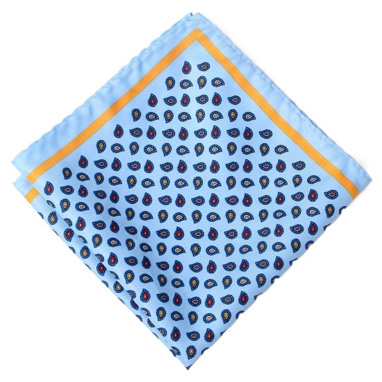 Pañuelo cuadrado de seda de rayón para hombre, pañuelo de Cachemira con estampado de lunares, Floral, a la , clásico, para de boda, 32cm