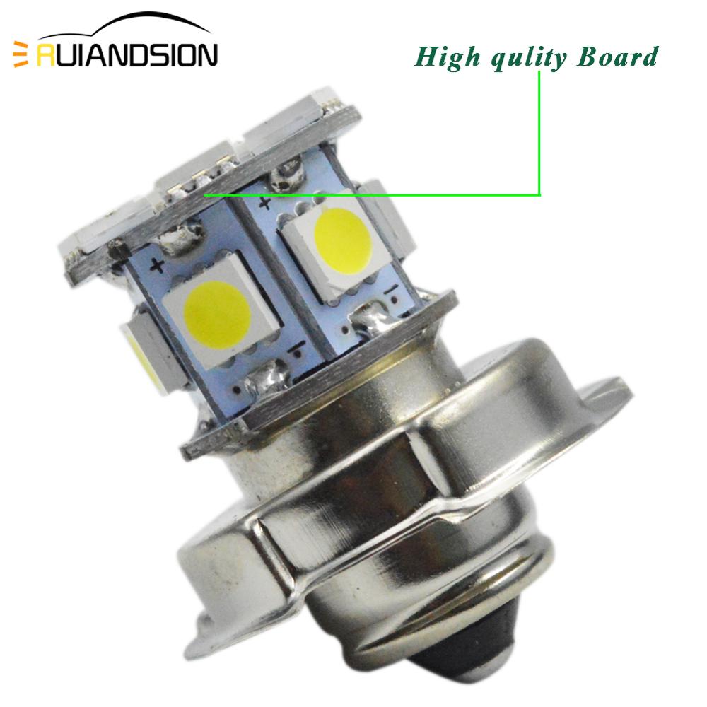 2x2W 6V 12V 360LM P26S LED 12 smd Led bombillas de faro de motocicleta 5050 Moto Luz de larga distancia Moto faro bicicleta scooter ATV Luz