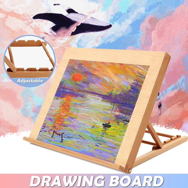 45x30cm Adjustable Wooden Art Drawing Table Portable Sketch Wood Stand Desktop Oil Easel Painting Tools Art Supplies