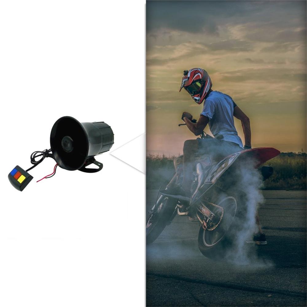 12v/24v pratique moto ronde ouverture klaxon 3 tons alarme klaxon extrêmement fort et clair son voiture pièces accessoires