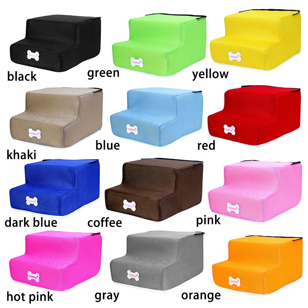 Hond Trap Hond huis Ademend Anti-slip Verwijderbare Huisdier Bed Trappen Hond Oprit 2 Stappen Ladder voor Kleine Honden лестница для собак