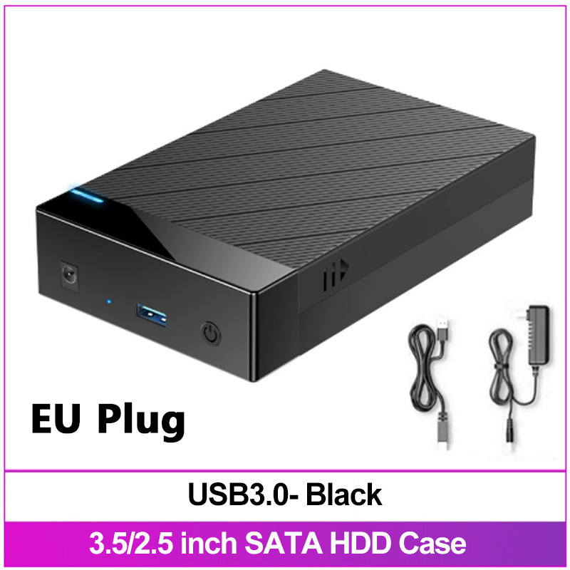 2.5/3.5 inch HDD Case USB3.0 to SATA External Hard Drive Support 22TB Hard Drive Enclosure 5Gbps High Speed Adapter for PC Lapop: WHITE
