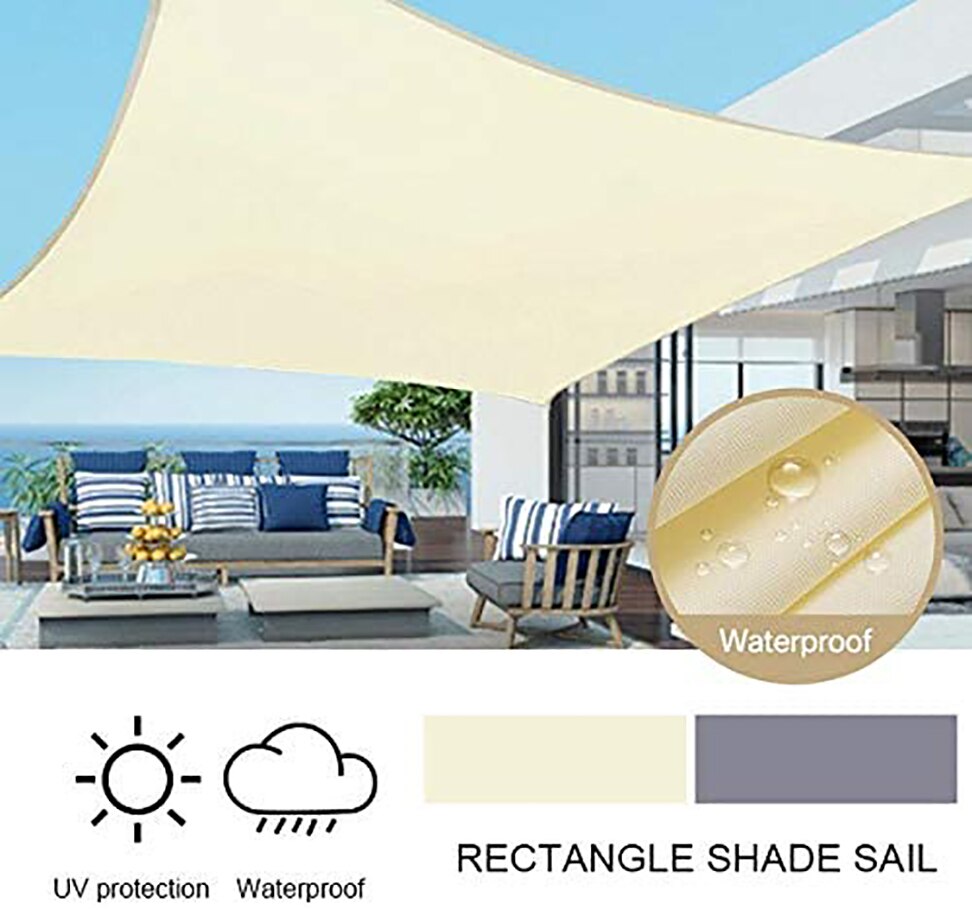 Sun Shade Sails Canopy Rectangle, 95% UV Blockage for Patio, Garden, Pergola, Backyard, Outdoor Facility &amp; Activities -Beige