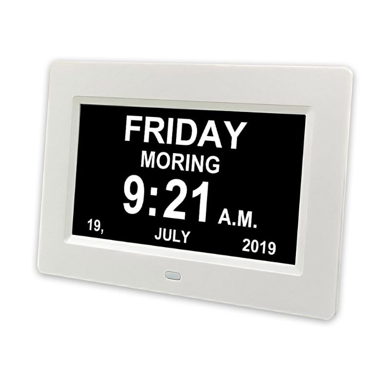 7 "Inch Digital Clock Calendar with Oversized Font Date Day Reminder for Elderly and Children Auto Dimming 9 Languages