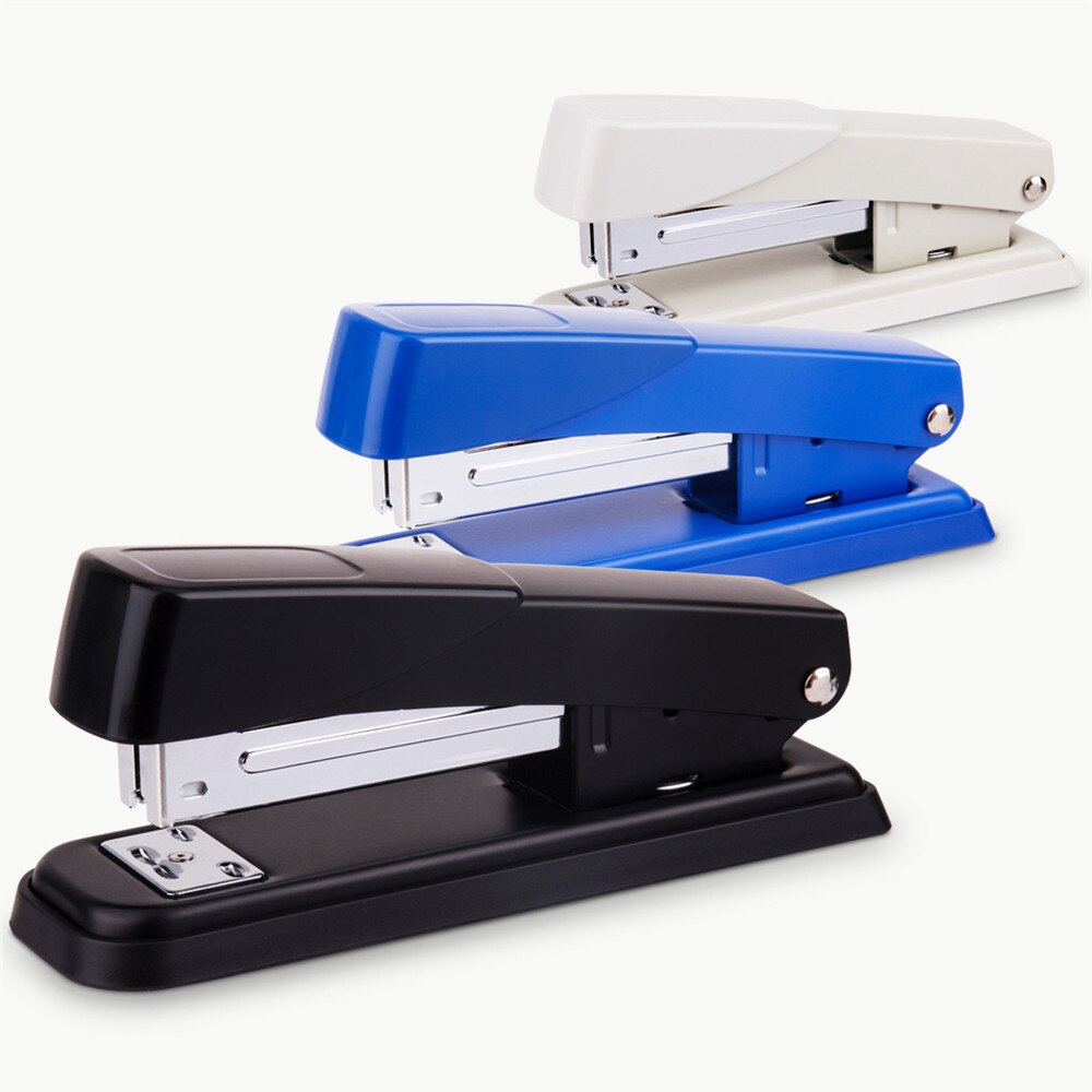 Metal Stapler Practical Paper Binder 24/6-26/6 Staples Labor Saving Manual Machine School Office Binding Supply Cute stationary: blue
