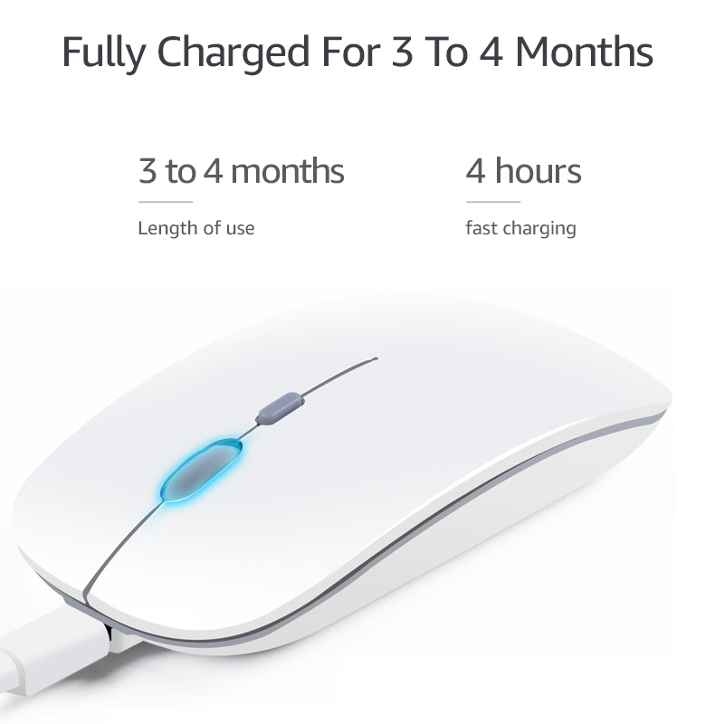 Wireless Mouse Rechargeable Computer Mouse USB Silent Ergonomic Mause Portable Ultra Thin Mute Mice For PC Laptop iMac